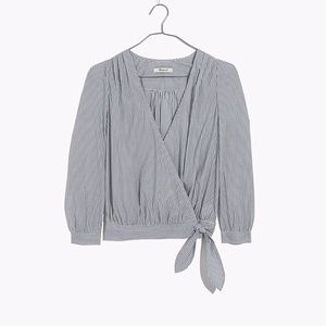 Madewell Wrap Top, Small, Indigo
